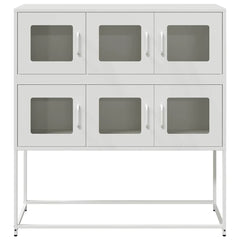 vidaXL Sideboard White 100.5x39x107 cm Cold-rolled Steel 5