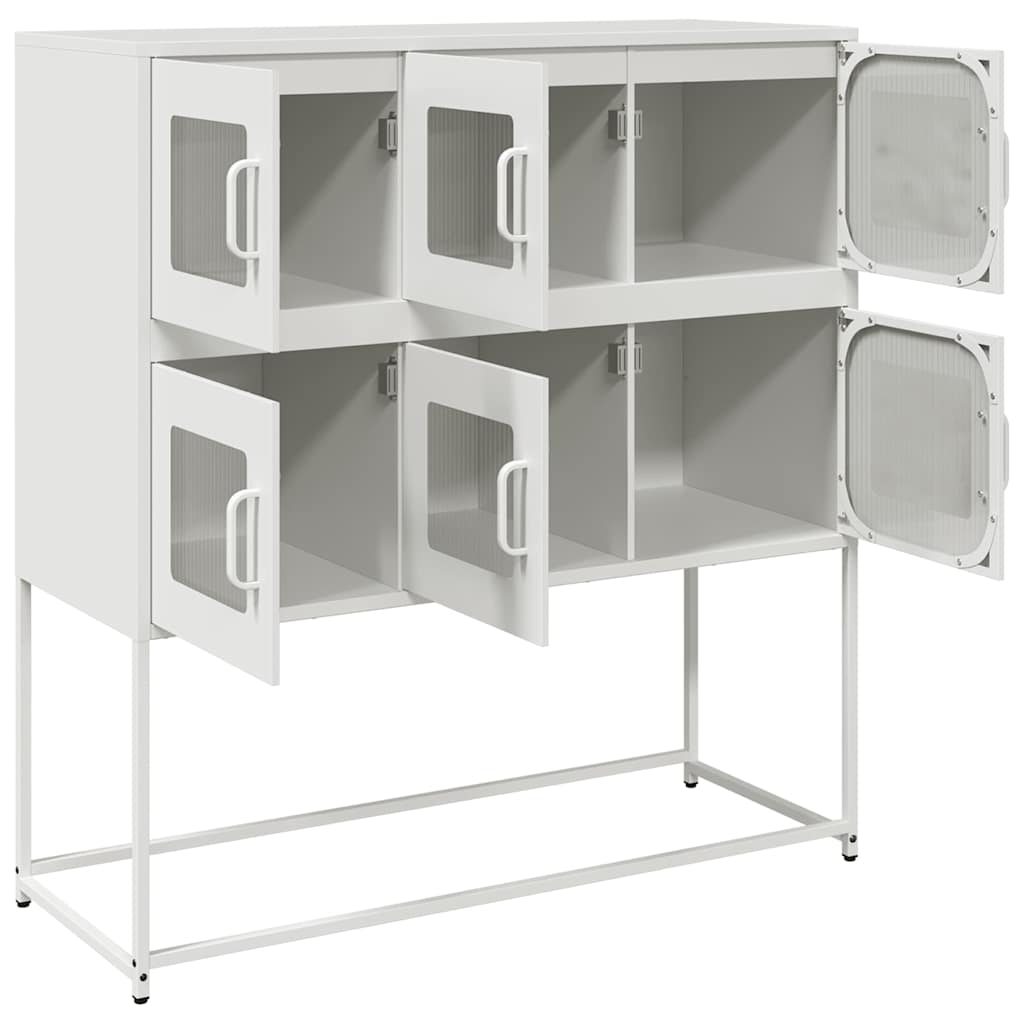 vidaXL Sideboard White 100.5x39x107 cm Cold-rolled Steel 6