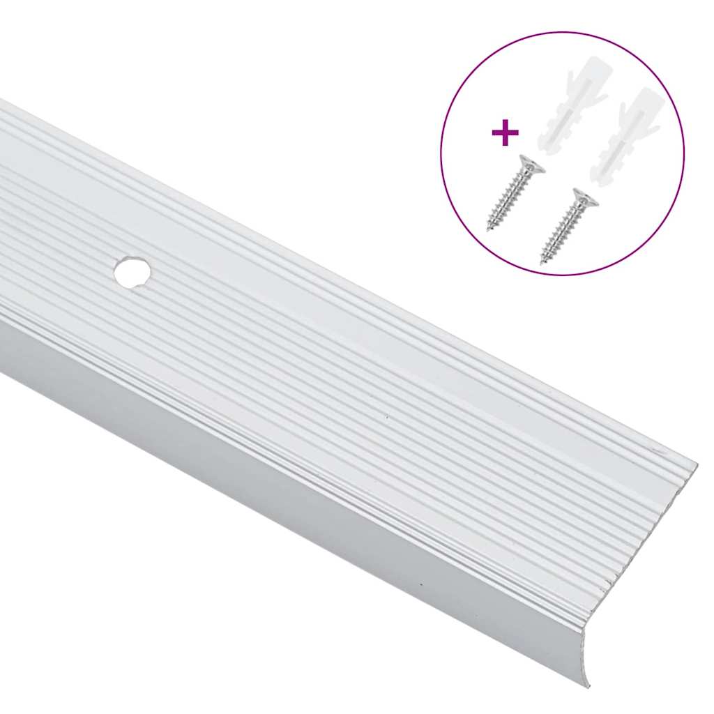 vidaXL Stair Nosings 30 pcs Silver 67 x 3 x 2 cm Aluminium 3