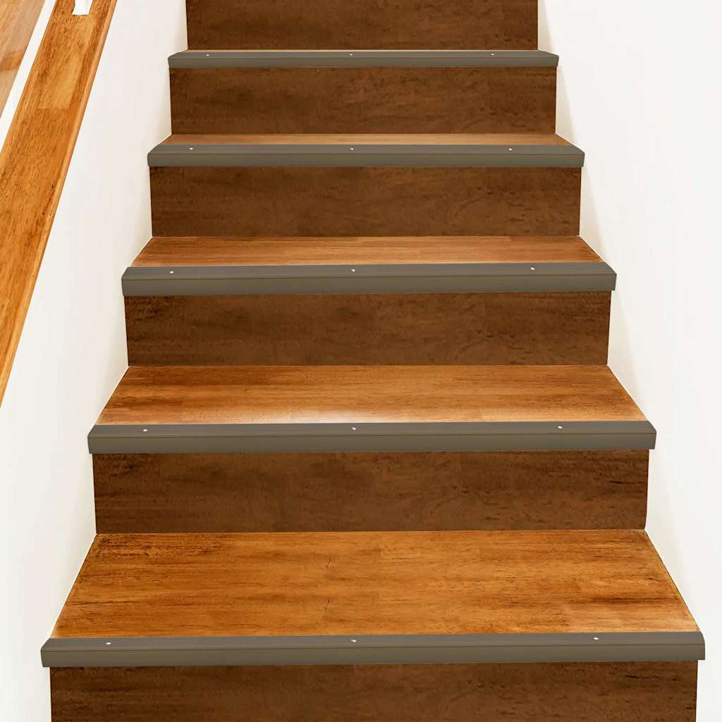vidaXL Stair Nosings 30 pcs Brown 67 x 3 x 2 cm Aluminium 1