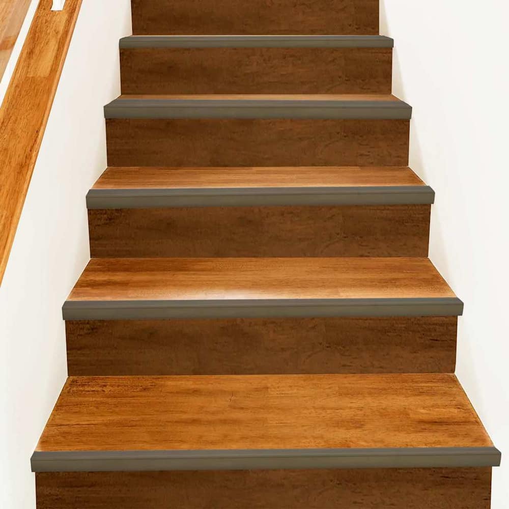 Stair Nosings in L-shape 5 pcs Aluminium 90 cm Brown 67 cm (30 pcs) Tape