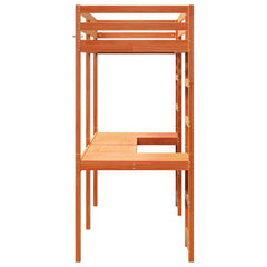 Loft Bed Frame without Mattress Wax Brown 75 cm 190 cm