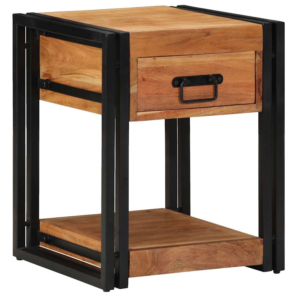 vidaXL Bedside Cabinet 2 pcs Brown 40 x 40 x 50 cm Solid Acacia Wood 3