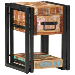 vidaXL Bedside Cabinet Multicolour 30 x 30 x 40 cm Solid Reclaim Wood 4