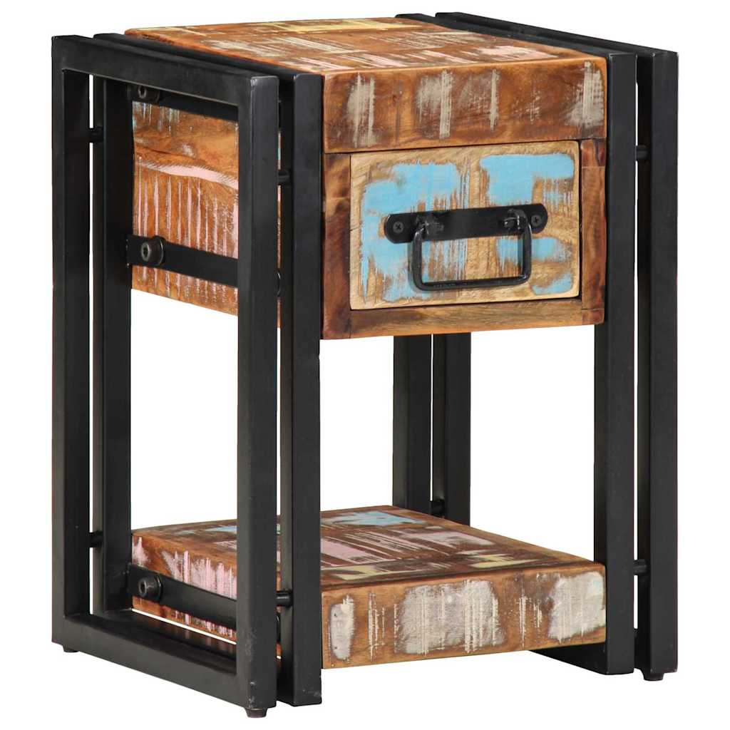 vidaXL Bedside Cabinet Multicolour 30 x 30 x 40 cm Solid Reclaim Wood 2