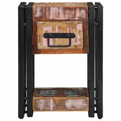 vidaXL Bedside Cabinet Multicolour 30 x 30 x 40 cm Solid Reclaim Wood 6