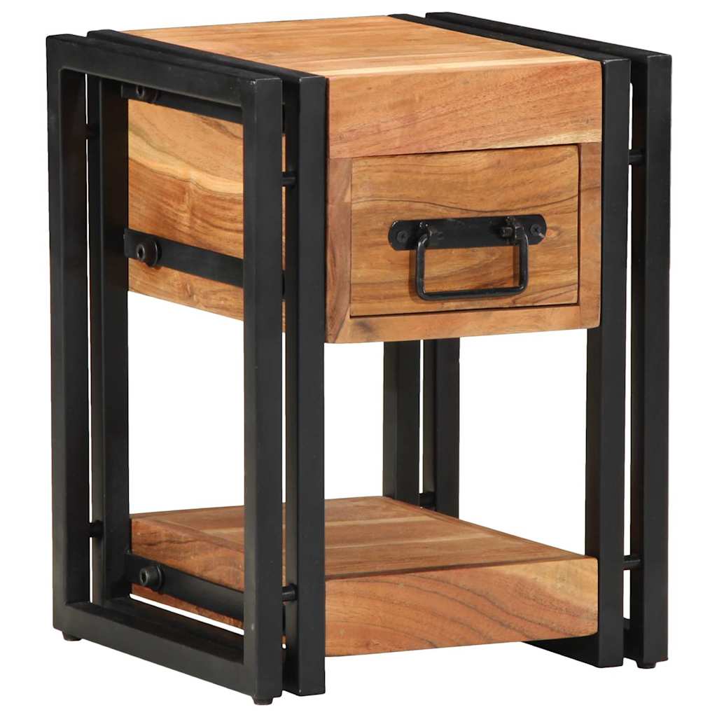 vidaXL Bedside Cabinet Brown 30 x 30 x 40 cm Solid Acacia Wood 4