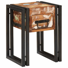 vidaXL End Table with Drawer 30 x 30 x 40 cm Solid Reclaim Wood 3