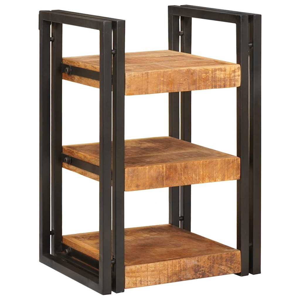 vidaXL Bedside Table Brown and Black 38 x 33 x 58 cm Solid Mango Wood 1