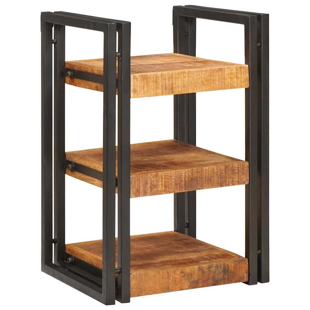vidaXL Bedside Table Brown and Black 38 x 33 x 58 cm Solid Mango Wood 3