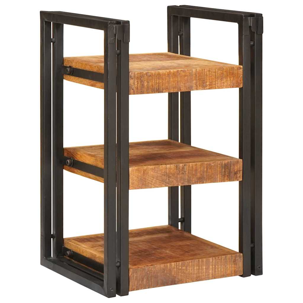 vidaXL Bedside Table Brown and Black 38 x 33 x 58 cm Solid Mango Wood 6