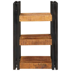 vidaXL Bedside Table Brown and Black 38 x 33 x 58 cm Solid Mango Wood 4