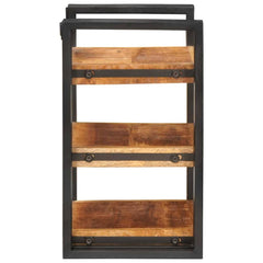 vidaXL Bedside Table Brown and Black 38 x 33 x 58 cm Solid Mango Wood 5