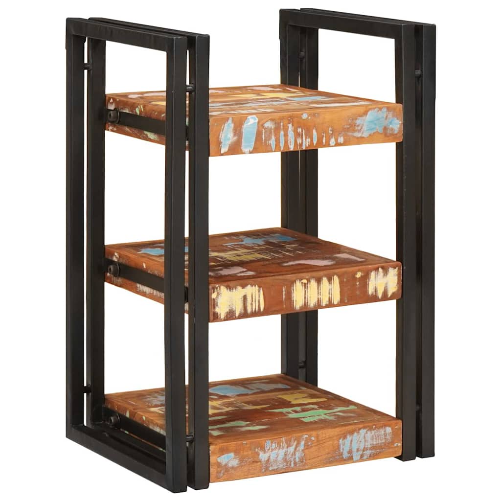 vidaXL Bedside Table Brown and Black Solid Reclaim wood 1
