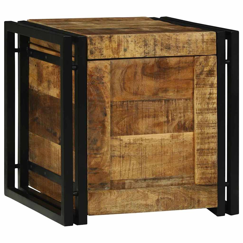 Storage Box Brown and Black Solid Depth 40 cm 40 cm 40 cm Rough mango wood