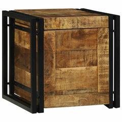 Storage Box Brown and Black Solid Depth 40 cm 40 cm 40 cm Rough mango wood