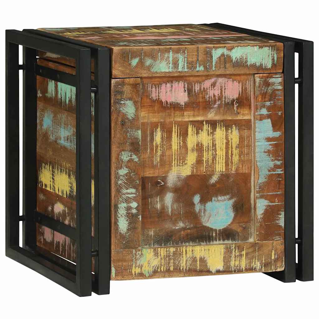 vidaXL Storage Box Brown and Black 40 x 40 x 40 cm Solid Acacia Wood 1