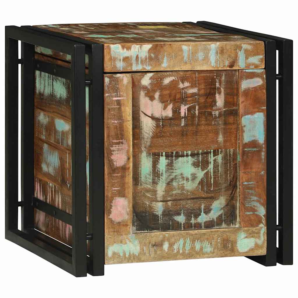 vidaXL Storage Box Brown and Black 40 x 40 x 40 cm Solid Acacia Wood 4
