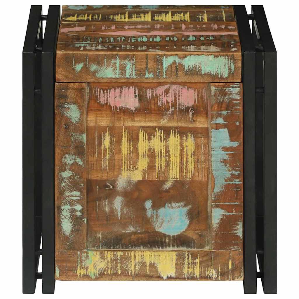 vidaXL Storage Box Brown and Black 40 x 40 x 40 cm Solid Acacia Wood 5