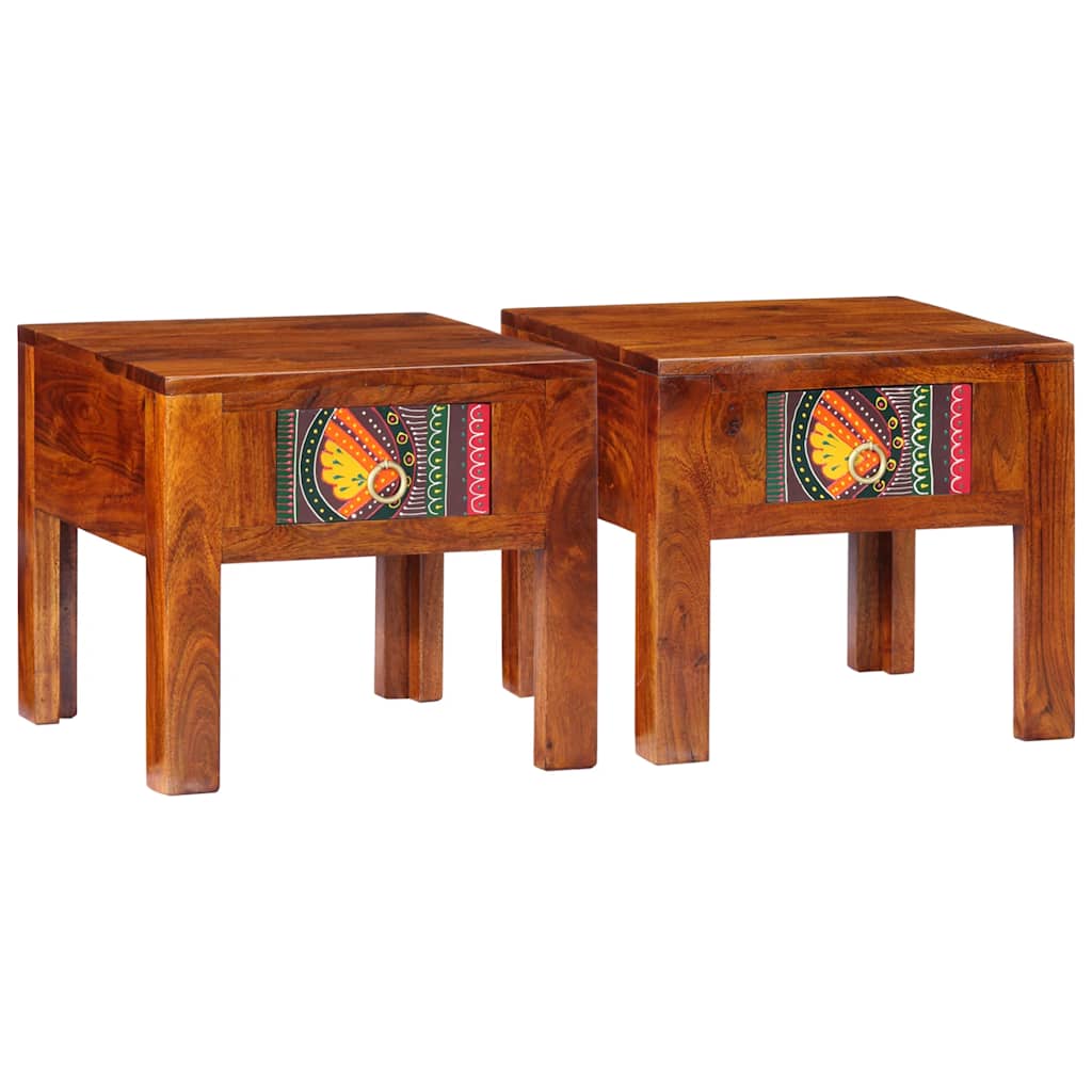 vidaXL Bedside Cabinet 2 pcs 40x40x36 cm Solid Wood Acacia 1