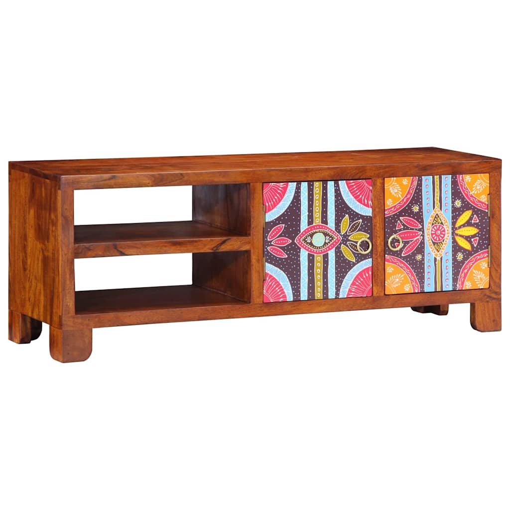 TV Cabinet Multicolour 110x30x40 Solid Wood Acacia, image 2