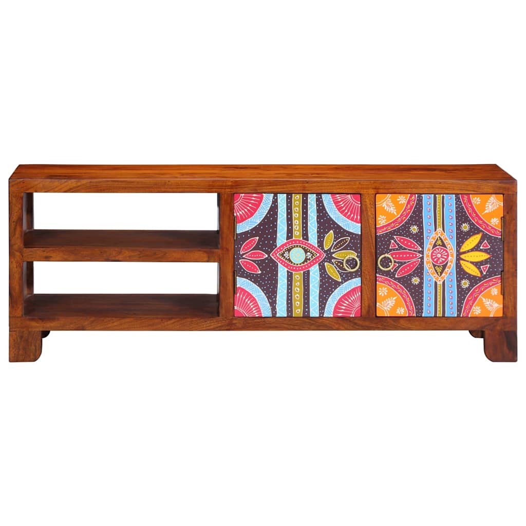 TV Cabinet Multicolour 110x30x40 Solid Wood Acacia, image 5