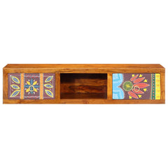 Wall-mounted TV Cabinet Multicolour 100x30x22 Solid Wood Acacia, image 5
