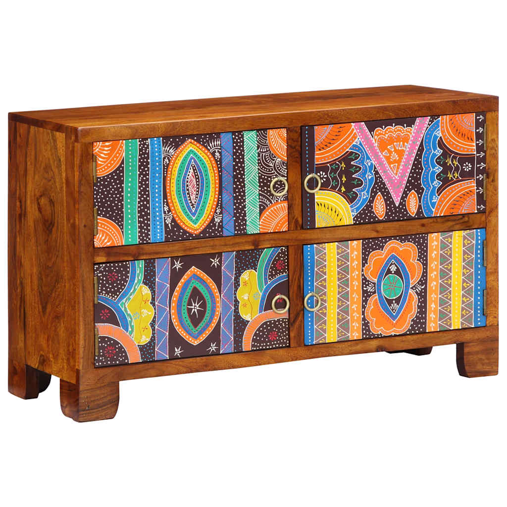 vidaXL Shoe Cabinet 90 x 35 x 55 cm Solid Acacia Wood Brown 2