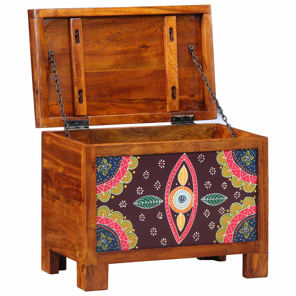 vidaXL Storage Box Multicolour 50 x 30 x 40 cm Solid acacia wood 3