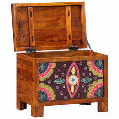 vidaXL Storage Box Multicolour 50 x 30 x 40 cm Solid acacia wood 3