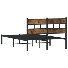 Metal Bed Frame without Mattress Smoked Oak Length 190 cm with Headboard 120 cm