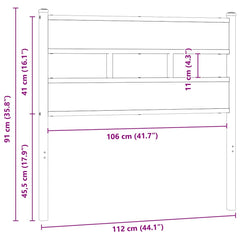 vidaXL Replace Headboard Smoked Oak 107 cm Iron and Engineered Wood 6