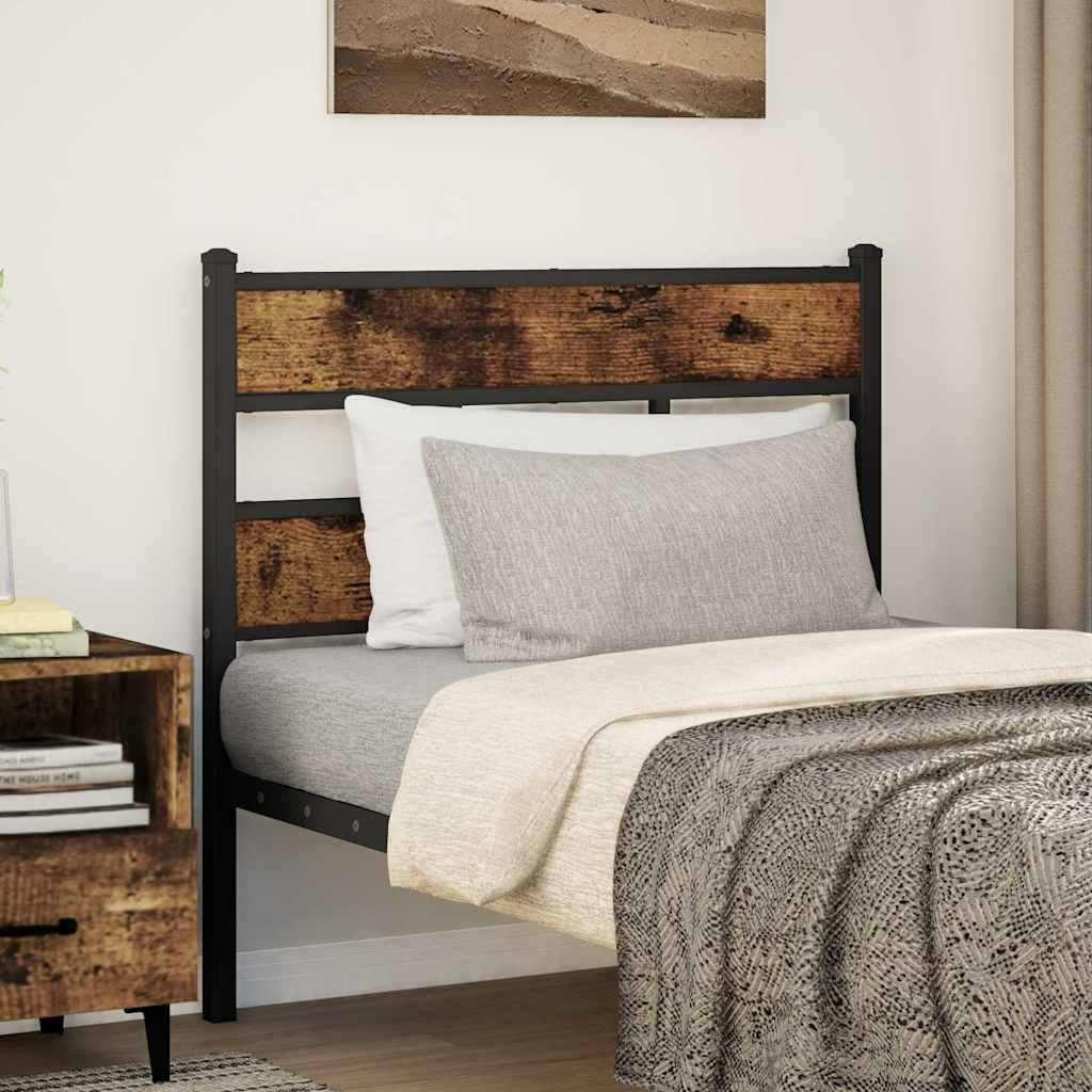 vidaXL Replace Headboard Smoked Oak 107 cm Iron and Engineered Wood 1