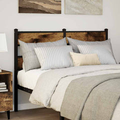 vidaXL Replace Headboard Iron and Engineered Wood Smoked Oak
