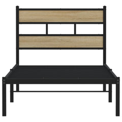 vidaXL Metal Bed Frame without Mattress Sonoma Oak 75x190 cm Small Single 4