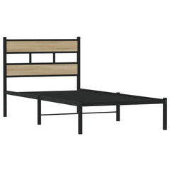 vidaXL Metal Bed Frame without Mattress Sonoma Oak 90x190 cm Single 3