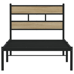 vidaXL Metal Bed Frame without Mattress Sonoma Oak 90x190 cm Single 4