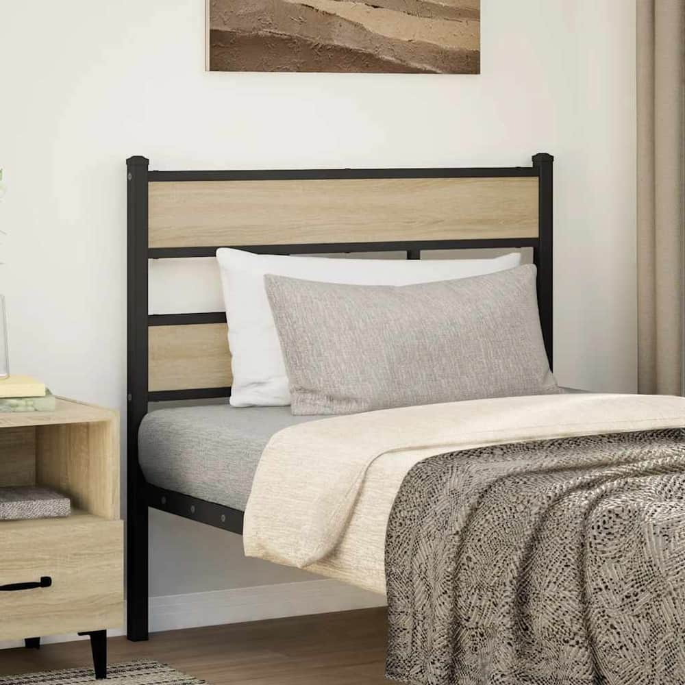 Replace Headboard Iron and Engineered Wood Sonoma Oak 80 cm