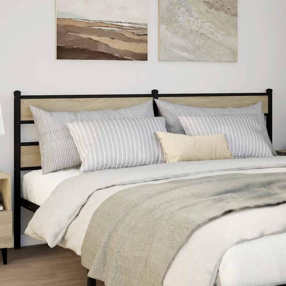 Replace Headboard Iron and Engineered Wood Sonoma Oak 180 cm