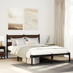 Bed Frame without Mattress Brown Oak Length 190 cm with Headboard 140 cm