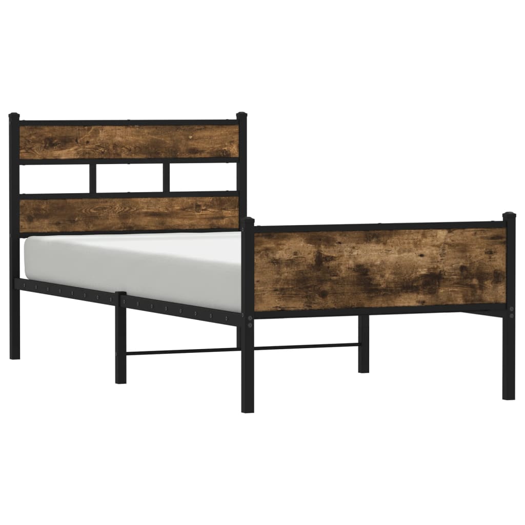 vidaXL Bed Frame without Mattress Smoked Oak 80x200 cm Engineered Wood 2