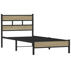 Bed Frame without Mattress Engineered Wood Sonoma Oak Length 190 cm with Headboard & Low Footboard 100 cm