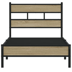 vidaXL Bed Frame without Mattress Sonoma Oak 100x190 cm Engineered Wood 4