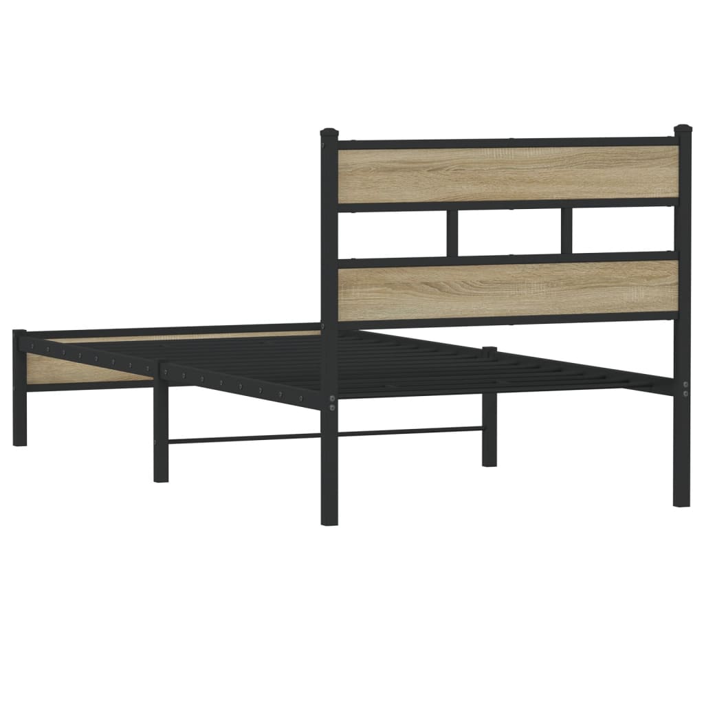 Bed Frame without Mattress Engineered Wood Sonoma Oak Length 190 cm with Headboard & Low Footboard 100 cm