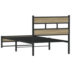 vidaXL Metal Bed Frame without Mattress Sonoma Oak 100x200 cm 6