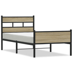 vidaXL Bed Frame without Mattress Sonoma Oak 75x190 cm Small Single Engineered Wood 2