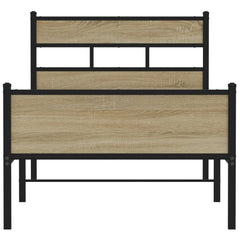 vidaXL Bed Frame without Mattress Sonoma Oak 75x190 cm Small Single Engineered Wood 4