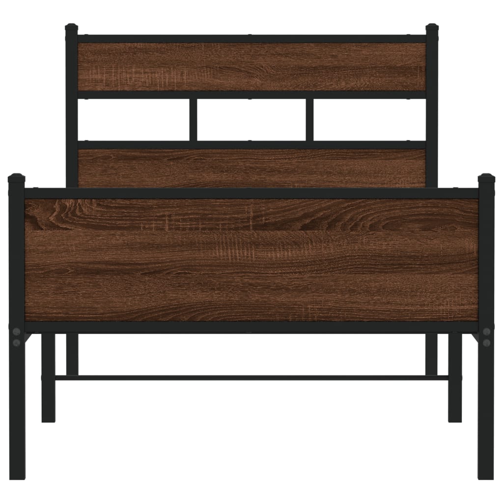 vidaXL Bed Frame without Mattress Brown Oak 80x200 cm Engineered Wood 4