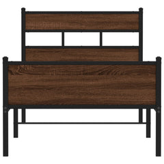 vidaXL Bed Frame without Mattress Brown Oak 90x190 cm Single Engineered Wood 4