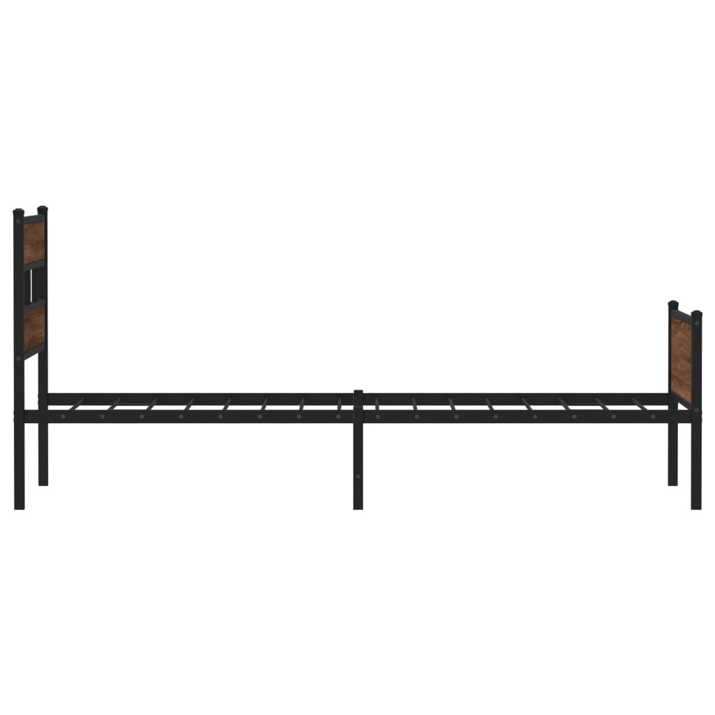 vidaXL Bed Frame without Mattress Brown Oak 90x190 cm Single Engineered Wood 5